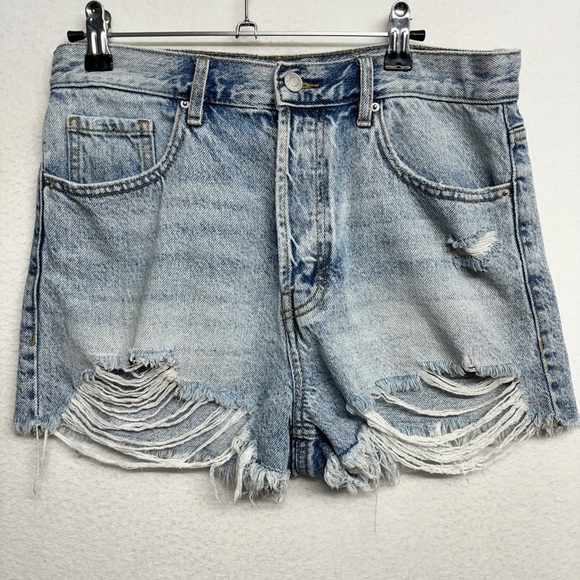 Pacsun Vintage High Rise Shorts Distressed Cutoff 29 Light Blue Wash - Picture 1 of 8